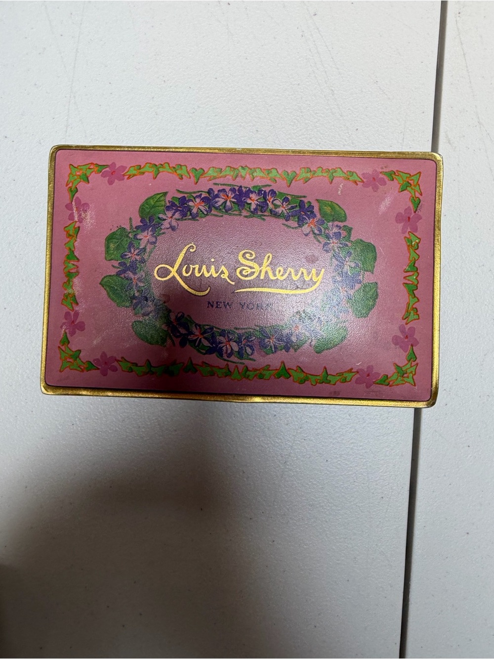 Louis Sherry Pink Floral Tin Candy Box